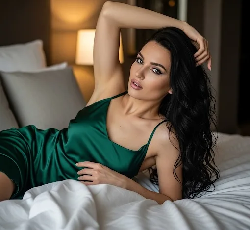 mumbai call girl lying on bed at hotel room